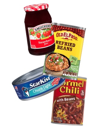 Screenshot Image of 4 cans of food for Food Bank