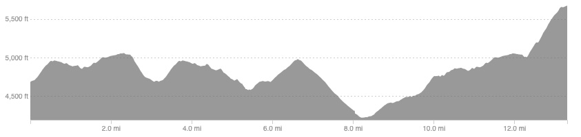 Half Marathon elevation map for Hoodoo Challenge
